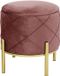 Akord Ronde Poef met Opbergruimte - Poederroze Velours - 37 cm Diameter