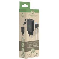Greenjoy Netlader met kabel 2,4 A 1 m Zwart