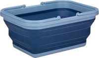 Alpina Wasmand/draagmand opvouwbaar - kunststof - 19 Liter - blauw - 38 x 28 x 18 cm