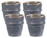 Set de tasses à expresso, gris avec bordure dorée, 4 pièces, 100 ml, céramique