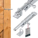 KOTARBAU® grendel, schuifgrendel, klein 100 mm, wit verzinkt, ⌀ 0,9 cm, deurgrendel binnen & buiten, tuindeurvergrendeling