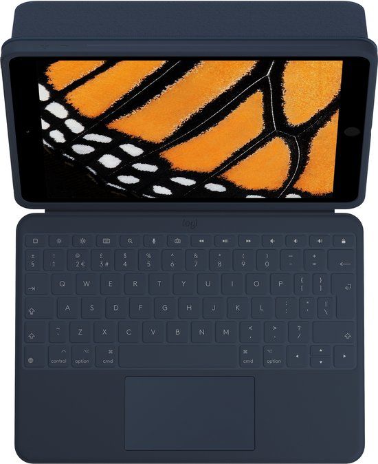 Logitech Rugged Combo 3 Touch Toetsenbordhoes met trackpad en Smart Connector, AZERTY, Frans, Blauw