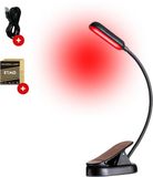 Kymo Roodlicht Leeslampje - Stimuleert Melatonine en Bioritme voor Betere Slaap - Leeslampje met klem - Klemlamp voor in Bed - Leeslampje voor Boek - Rood Licht Lamp