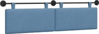 vidaXL - Hangend hoofdbord - Blauw - Corduroy - stof