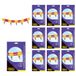 Idena 90286 - Slingers voor de start van school, 10 stuks elk ca. 3 m lang, kleurrijke papieren slingers met kleine suikerkegels, decoratie voor de start van school