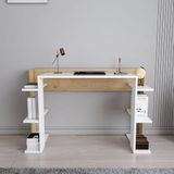 Stijlvol Skye Decor Stijlvol studiebureau, wit en oak, 122,7 x 77 x 45 cm
