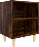 vidaXL Nachtkastje met houten poten 40x30x50 cm gerookt eikenkleurig