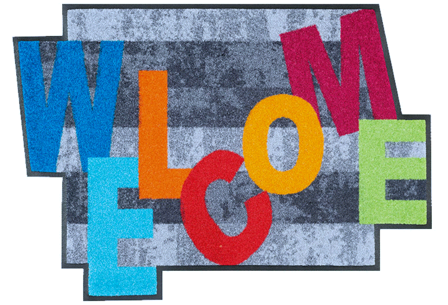 Wash+Dry Crazy Welcome - Deurmat - Meerkleurig - 60x60cm - Rechthoekig