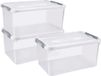 Curver Handy+ Opbergbox - 50L - 3 stuks - Transparant met deksel