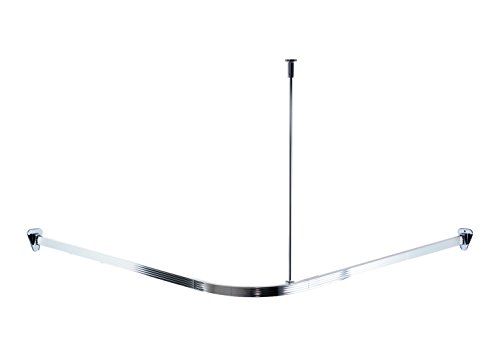 Ridder 52500 Douchegordijnrail - Douchegordijnstang - 90 x 90 x 90 cm - Aluminium - Verchroomd