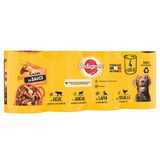 Pedigree Voedingskeuken voor honden, sausbakjes voor volwassen honden, 4 soorten, 4 stuks