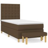 VidaXL Boxspringbed met matras, donkerbruin, 80x200 cm, gestoffeerd