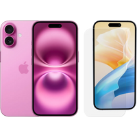 Apple iPhone 16 128GB Roze + BlueBuilt Screenprotector Glas