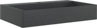 vidaXL Wastafel 60x38x11 cm gegoten mineraal/marmer matzwart