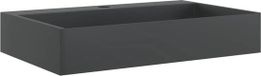 vidaXL Wastafel 60x38x11 cm gegoten mineraal/marmer matzwart