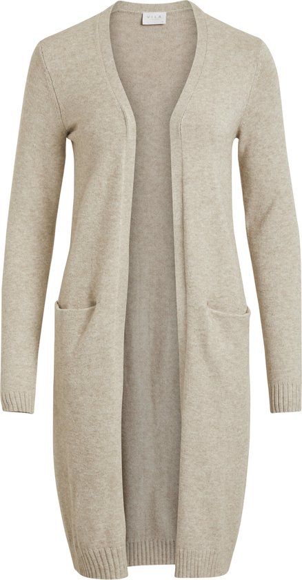 VILA VIRIL LONG L/S KNIT CARDIGAN - NOOS Dames Vest - XS - Natural Melange