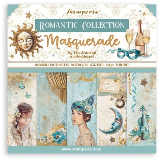 Stamperia Masquerade 12x12 Inch Paper Pack (SBBL165)