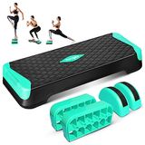 Yes4All Multifunctionele aerobe stepper, extra halve ronde poten, 4 '' 6 '' verstelbaar step-aerobics-platform voor training, stap en balansoefening