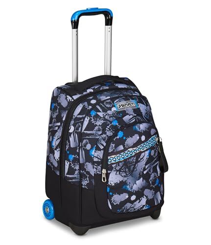 Seven Seven Trolley voor school, blauw, 2-in-1, dubbel gebruik, trolley en rugzak, schoolrugzak voor reizen, kinderen jongens, Blauw, Eén maat, modern