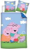 Peppa Pig Dekbedovertrek Family - 140 x 200 + 65 x 65 cm - Polykatoen