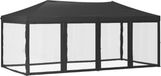 vidaXL Partytent inklapbaar met zijwanden 3x6 m antracietkleurig