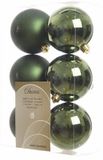 Onbreekbare kerstballen mix groen - 12 stuks - 6 cm