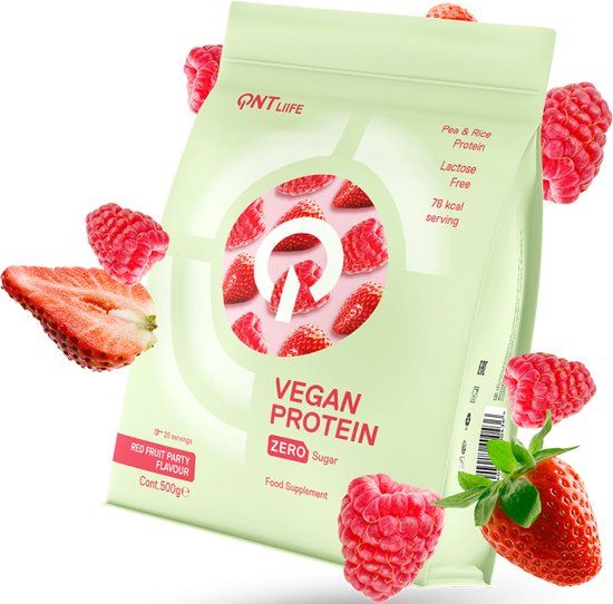 QNT Vegan Protein Zero Sugar Red Fruit Party 500g