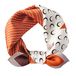 MEISEE Pure Mulberry Zijde Scarfs Dames Small Square Scarf 53 x 51 cm Ademend Lichtgewicht Nekband Bedrukt Hoofddoek (Oranje Geometry)