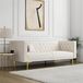 Notio Living Marseille canapé 3 places - Ivoire velours/Or