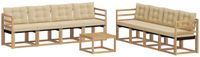 vidaXL - Buiten - bank - set - 9 - st - Wit - en - Beige