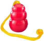 Kong Classic Met Touw Rood / Geel - MEDIUM