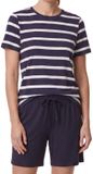 Ammann Dames pyjama Mix & Match Korte mouw Gestreept Vrouwen 100% Katoen Night Sky L