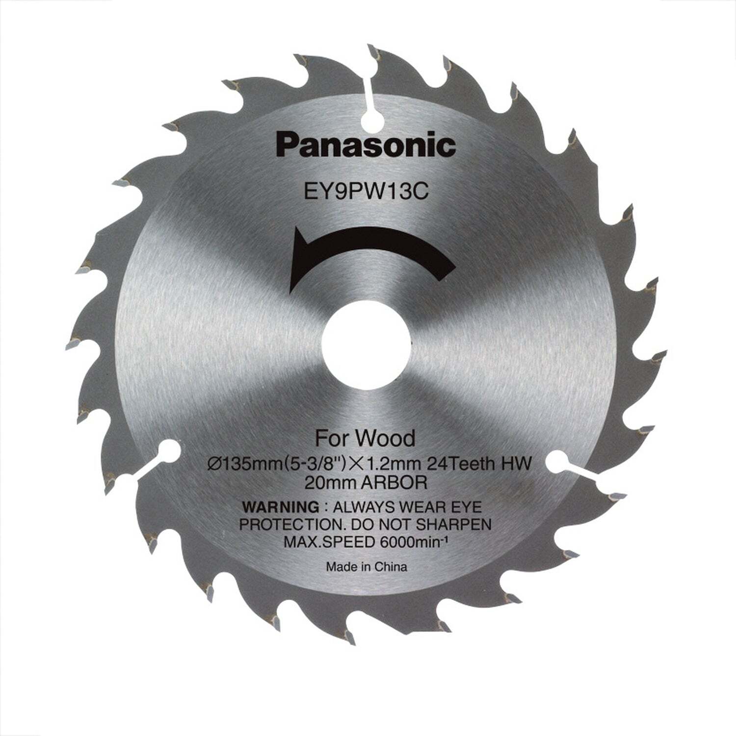 Panasonic Tools Cirkelzaagblad voor Hout | Ø 135mm Asgat 20mm 24T - EY9PW13C
