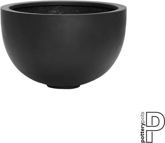 PotteryPots Bloempot- Plantenschaal Bowl Zwart D 45 cm H 28 cm
