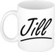 Bellatio Decorations Jill Naam koffiemok - beker - met sierlijke letters - wit