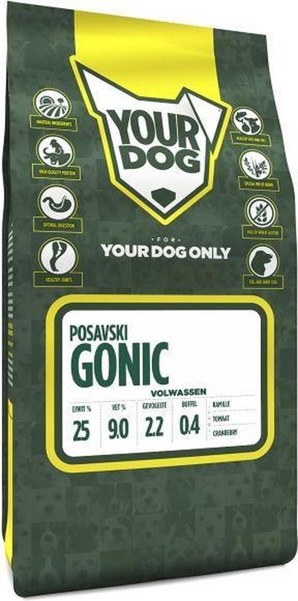 Yourdog Volwassen 3 kg posavski gonic hondenvoer