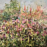 Anne-Marie Butlin – Bedrukt Doek 60 x 60 cm (Zomertuin met Cosmos)