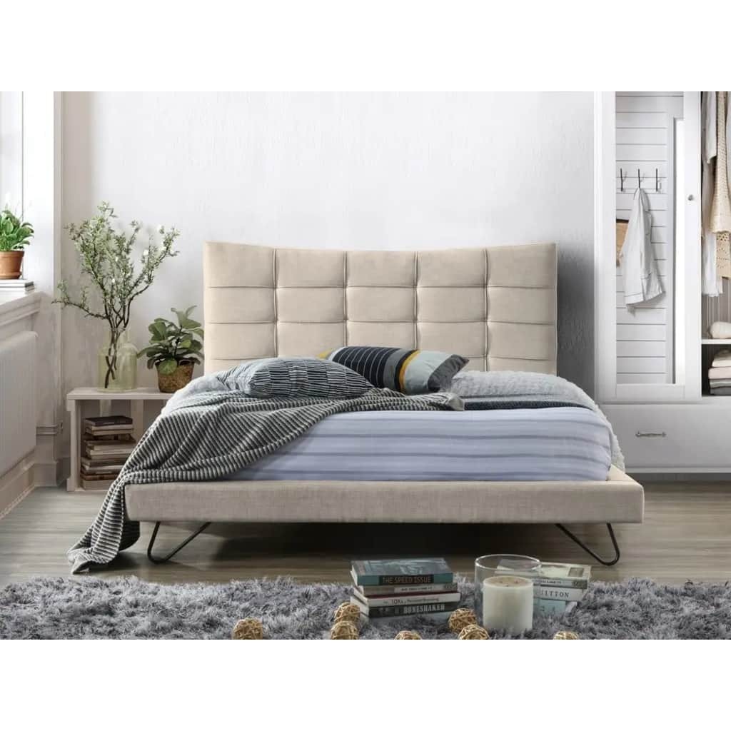 Beliani Lannion Bed Stof beige