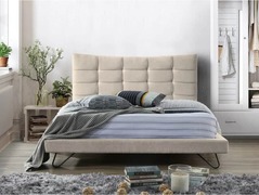 Beliani Lannion Bed Stof beige