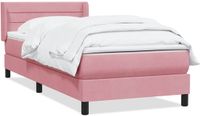 vidaXL Boxspring met matras fluweel roze 80x220 cm