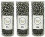 Decoris guirlande de perles - 3x pièces - gris anthracite - 10 mètres - plastique - brillant