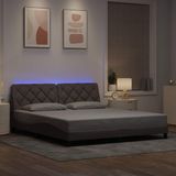 vidaXL Bedframe met LED-verlichting, zonder matras, taupe, 180x200 cm, stof