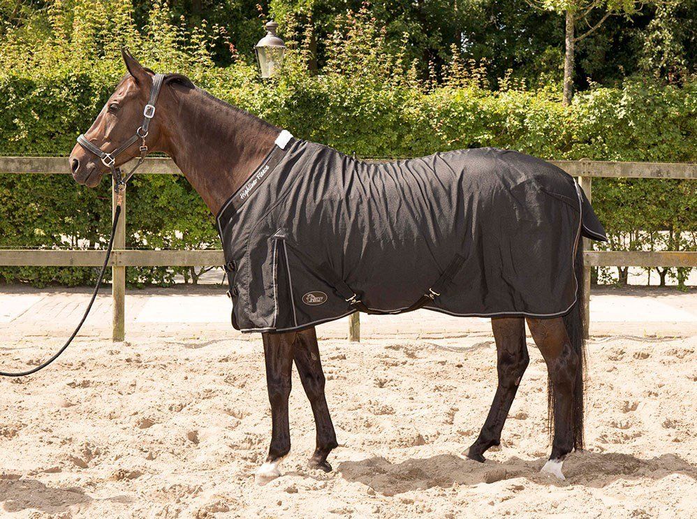 Harry's Horse Staldeken Highliner 0gr fleece voering paardendeken maat 175 - Zwart