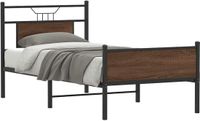 vidaXL Bedframe zonder matras, bewerkt hout, bruin eikenkleur, 75x190 cm