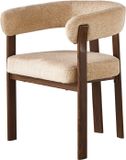 Lizzely Garden & Living Eetkamerstoel Japandi bruin Tammy walnoot chenille stof