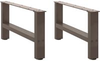 vidaXL Salontafelpoten naturel staal 2 stuks 60 cm