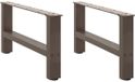 vidaXL Salontafelpoten naturel staal 2 stuks 60 cm