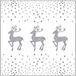 Ambiente Kerst servetten - 20 stuks - rendier en stippen - wit/zilver