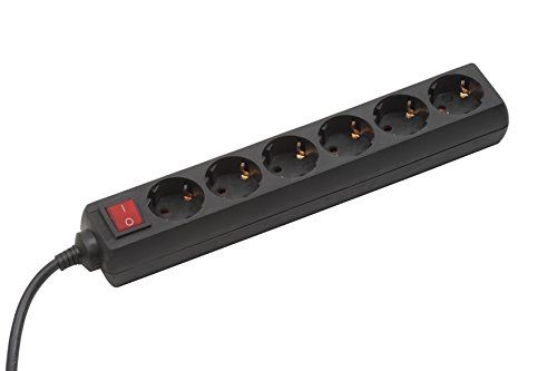 Meister Stekkerdoos 6-voudig - 1,4 m - zwart