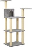 vidaXL Kattenkrabpaal met sisal krabpalen 118,5 cm lichtgrijs